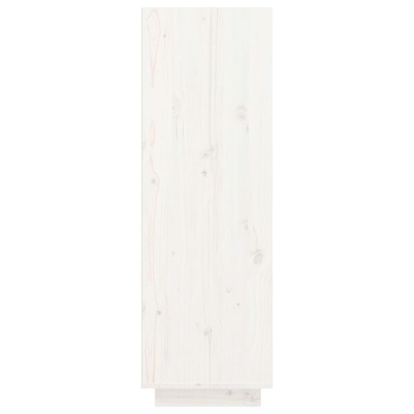 vidaXL Mueble zapatero de madera maciza de pino blanco 30x34x105 cm