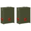vidaXL Comedero para pollos 2 pcs Verde Oliva 32,5 x 20,5 x 43 cm