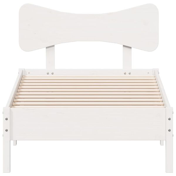 vidaXL Estructura de cama sin colch&oacute;n madera maciza blanca 90x190 cm
