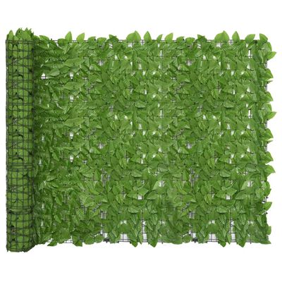 vidaXL Toldo para balcón con hojas verde 600x150 cm