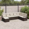 vidaXL Conjunto de sofá de jardín 8 pcs Marrón Poliratán
