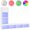 vidaXL Muebles de TV de pared con LED 4 pzas madera ingenier&iacute;a blanco