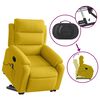 vidaXL Sill&oacute;n reclinable de masaje elevable terciopelo amarillo
