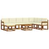 vidaXL Conjunto de sof&aacute;s de exterior 9 uds. Natural y Crema