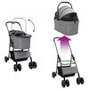 vidaXL Carrito Plegable para Mascotas Ajustable Gris 81 x 47 x 99 cm
