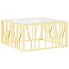 vidaXL Mesa de centro de acero inoxidable y vidrio dorada 80x80x40 cm