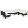 vidaXL Set de muebles de jard&iacute;n 9 pzas y cojines rat&aacute;n sint&eacute;tico negro