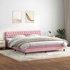 vidaXL Cama box spring con colch&oacute;n terciopelo rosa 180x210 cm