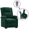 vidaXL Sill&oacute;n de masaje elevable terciopelo verde oscuro
