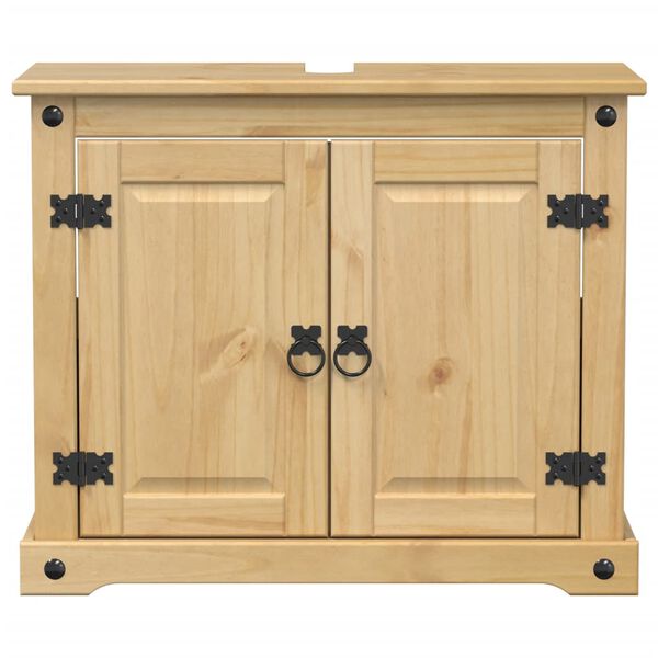 vidaXL Mueble de lavabo de baño Corona madera maciza pino 73x33x60 cm