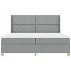vidaXL Cama tipo Box Spring con colch&oacute;n Gris Claro 200 x 200 cm tela