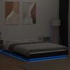 vidaXL Estructura cama con luces LED madera ingenier&iacute;a negro 140x200cm