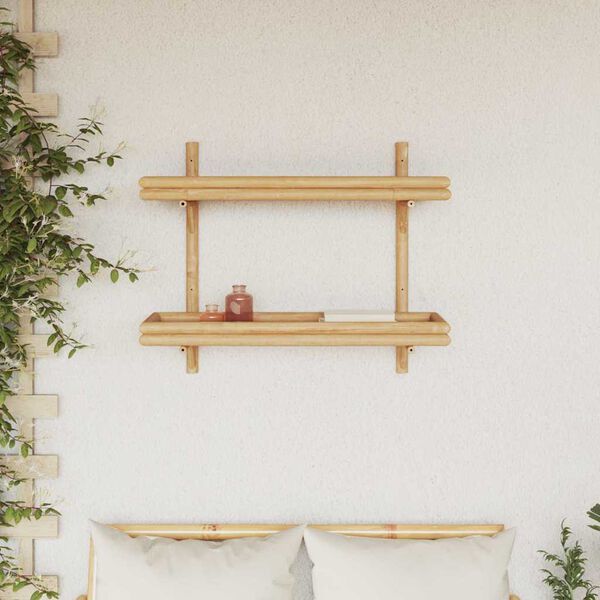 vidaXL Estante de pared con estante Marr&oacute;n 39 x 26 x 60 cm Bamb&uacute;