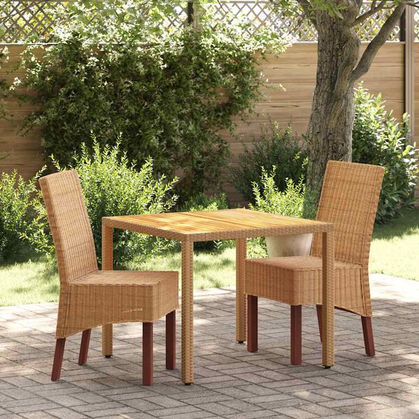 vidaXL Sillas de comedor 2 unidades ratán natural marrón