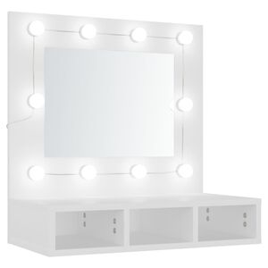 vidaXL Mueble con espejo y luces LED blanco 60x31,5x62 cm
