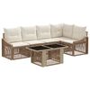 vidaXL Conjunto de sof&aacute;s de jard&iacute;n 6 uds. Beige y blanco crema