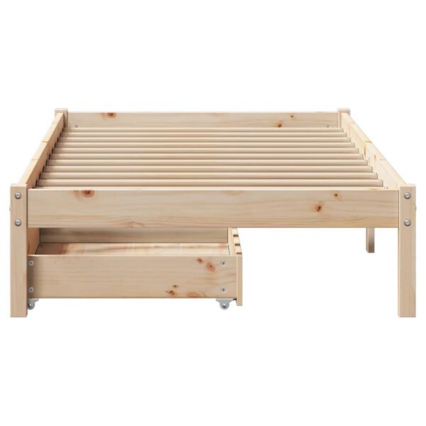vidaXL Estructura de cama sin colch&oacute;n madera maciza pino 75x190 cm