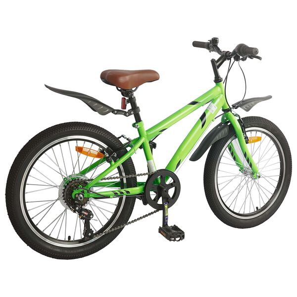 vidaXL Bicicleta Infantil 24 Pulgadas 6-Speed para 8-12 a&ntilde;os Verde