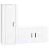 vidaXL Set de muebles de TV 2 pzas madera contrachapada blanco brillo