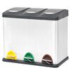 vidaXL Cubo de reciclaje y basura con pedal acero inoxidable 24 L