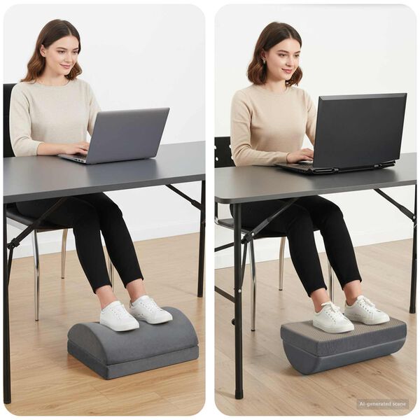 vidaXL Almohadilla para pies Liso Gris