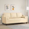 vidaXL Sof&aacute; de 3 plazas con almohadas y cojines tela crema 180 cm