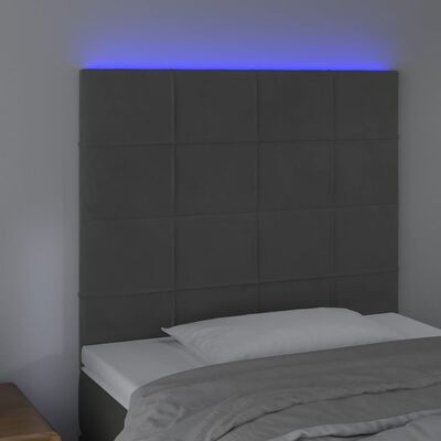 vidaXL Cabecero con luces LED terciopelo gris oscuro 80x5x118/128 cm