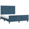 vidaXL Estructura de cama sin colch&oacute;n terciopelo azul oscuro 140x190cm