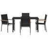 vidaXL Conjunto de Comedor de Jard&iacute;n 5 pcs Negro