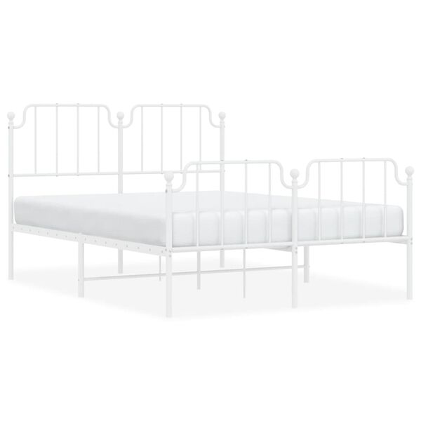 vidaXL Estructura cama sin colchón con estribo metal blanco 140x200 cm