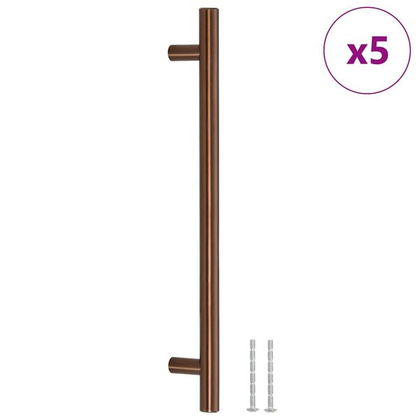 vidaXL Tiradores para armarios 5 uds acero inoxidable bronce 192 mm