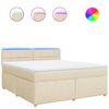 vidaXL Cama box spring con colch&oacute;n tela color crema 180x200 cm