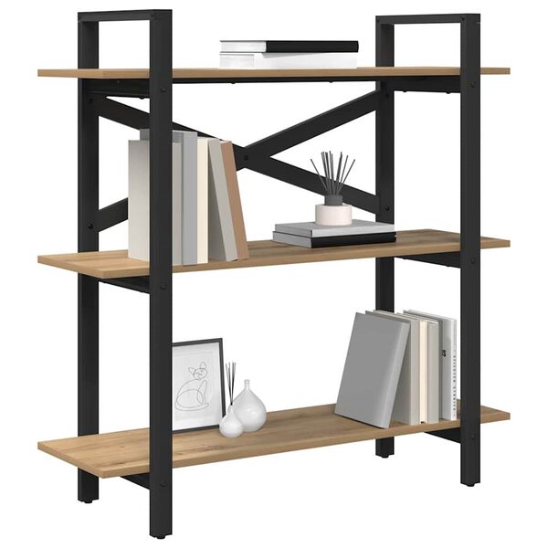 vidaXL Estante de libros Roble artesanal 100 x 33,5 x 102 cm