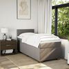 vidaXL Cama box spring con colch&oacute;n tela gris taupe 80x200 cm
