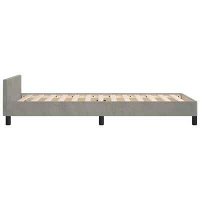 vidaXL Estructura de cama con cabecero terciopelo gris claro 90x190 cm