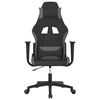 vidaXL Silla gaming de masaje tela negro y gris claro