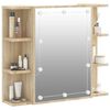 vidaXL Mueble con espejo y luces LED roble Sonoma 70x16,5x60 cm