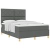 vidaXL Cama tipo Box Spring con colch&oacute;n Gris oscuro 160 x 200 cm tela