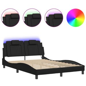 vidaXL Estructura de cama Viana con LED sin colch&oacute;n negro 120x200 cm