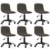 vidaXL Sillas de comedor giratorias 6 unidades terciopelo gris oscuro