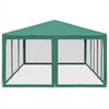 vidaXL Carpa para fiestas con 10 paredes de malla HDPE verde 6x4 m