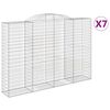 vidaXL Cestas de gaviones 7 uds forma de arco hierro 300x50x200/220 cm