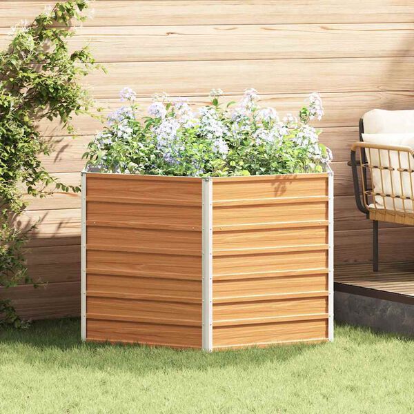 vidaXL Cama de Jard&iacute;n Elevada Marr&oacute;n Claro 129 x 129 x 77 cm