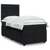 vidaXL Cama box spring con colch&oacute;n terciopelo negro 90x200 cm