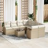 vidaXL Conjunto de sof&aacute; de jard&iacute;n con coj&iacute;n 9 pcs Beige y Crema