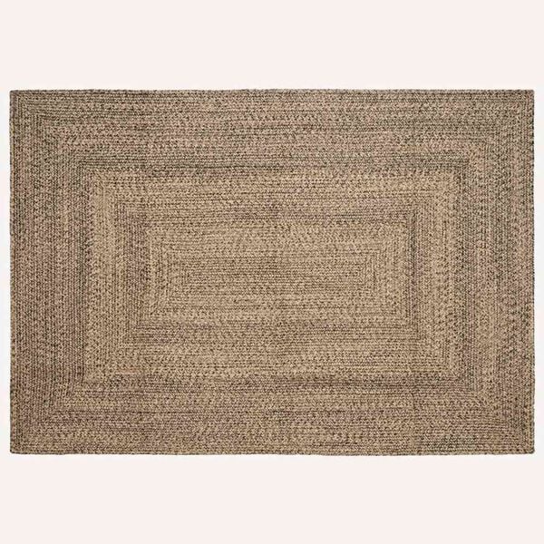 vidaXL Alfombras de &aacute;rea Rectangular Natural y negro 160 x 230 cm yute