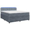 vidaXL Cama box spring con colch&oacute;n Gris oscuro 180 x 200 cm Terciopelo