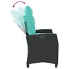 vidaXL Sill&oacute;n reclinable de jard&iacute;n con cojines rat&aacute;n sint&eacute;tico negro