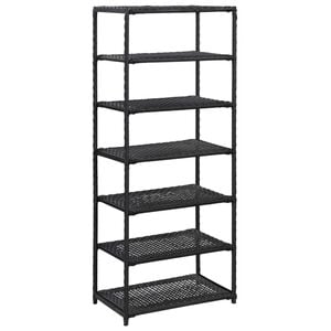 vidaXL Estanter&iacute;a para zapatos de rat&aacute;n sint&eacute;tico negro 50x30x120 cm