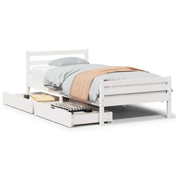 vidaXL Estructura cama sin colch&oacute;n madera maciza pino blanca 100x200cm